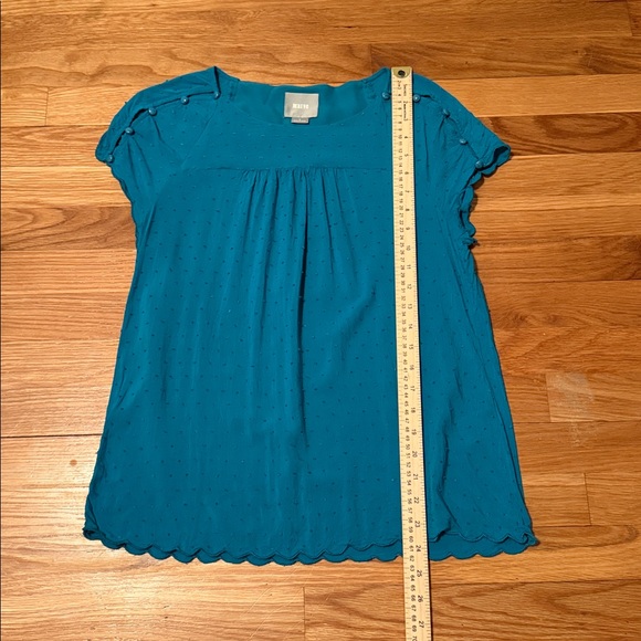 Maeve teal Blouse with Textured Detail size 4 - Picture 2 of 6